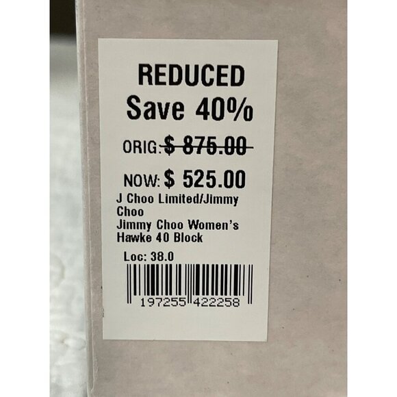 Jimmy Choo Black Hawke 40 Block Leather Slide Sandal Shoes Sz 38 US 8 - Picture 9 of 11